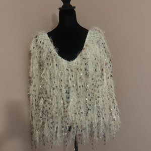 Shein V-Neck Fluffy Knit Sweater